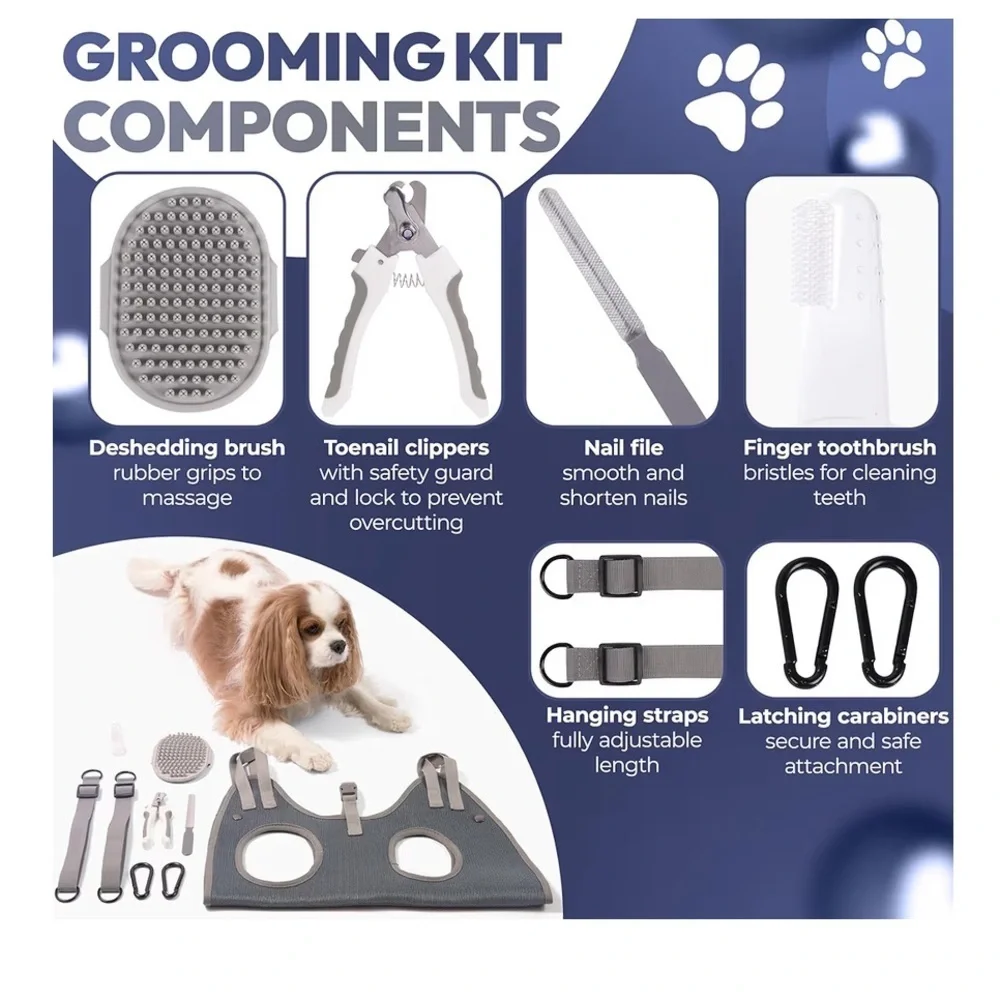 🫶🏻 Doodle Tail Designs Gray Dog Grooming Hammock